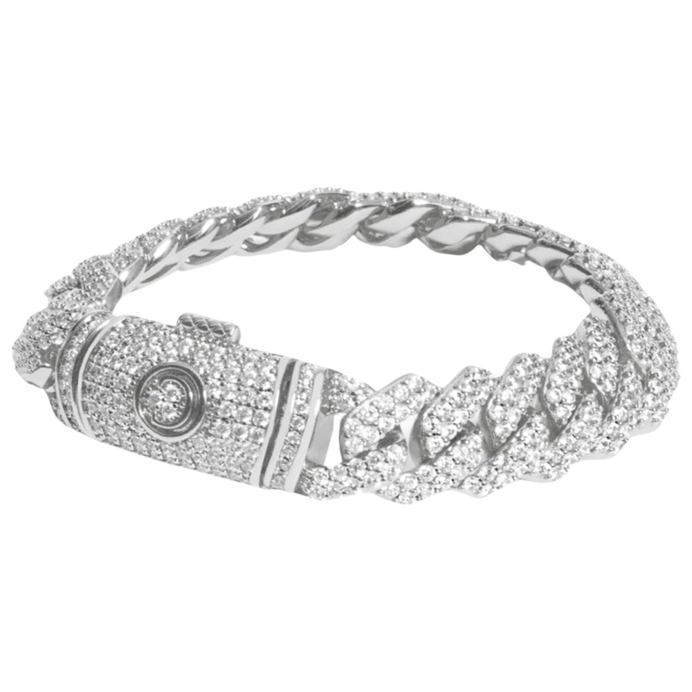 CERNUCCI • 14mm Iced Prong Link Cuban Bracelet